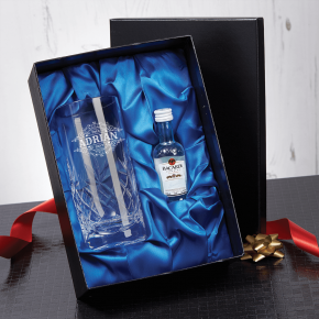 Ornate True Gent Merry Xmas Blenheim Highball Gift Set with Bottle of Rum