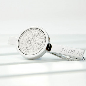 Lucky Sixpence Tie Clip