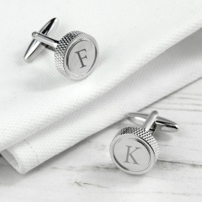 Round Rhodium Plated Cufflinks