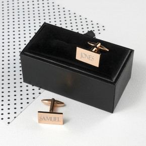 Rose Gold Plated Rectangle Cufflinks