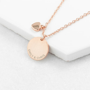 Heart and Disc Necklace
