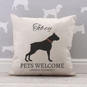 Pets Welcome Cotton Cushion