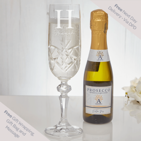  Elegant name Initial Champagne & Prosecco Miniature Gift Set
