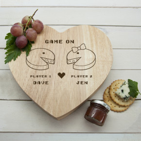 Retro Game Heart Cheese Board