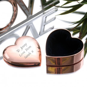 Rose Gold Heart Trinket Box