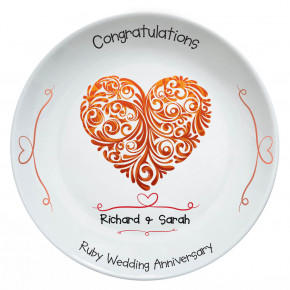 Ruby Wedding Anniversary Plate