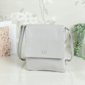 Crossbody Leather Bag Light Grey