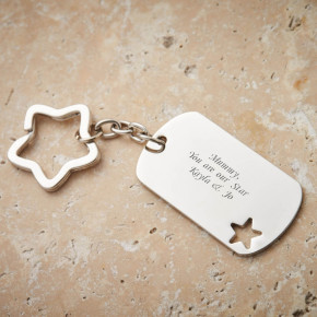 Star Charm ID Tag Keyring