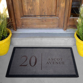 Split Number Street Name Grey Doormat