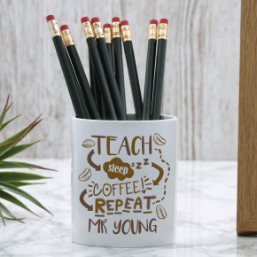 Teach Sleep Coffee Repeat Pen Pot