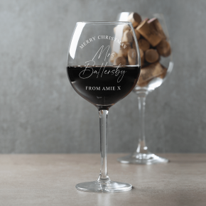 Merry Christmas Teacher 480ml Allegro Wine Glass