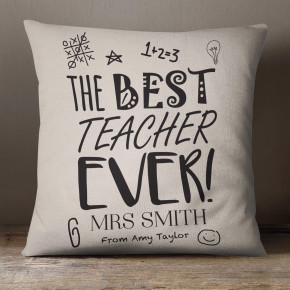 Best Teacher Ever Cotton Cushion
