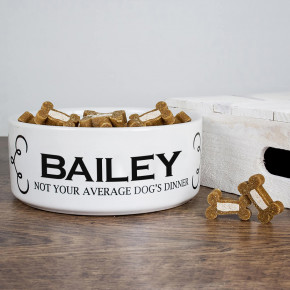 'Not Your Average Dog's Dinner' Ceramic Dog Bowl
