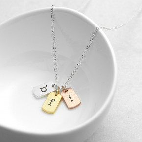 Mixed Metal Mini Tags Necklace