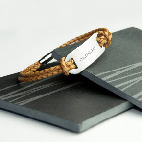 Men's Leather Bracelet - Sandstone