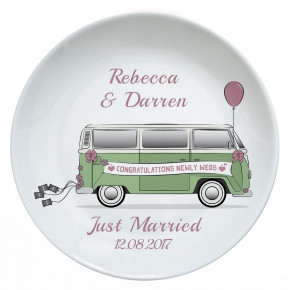 Just Married Camper Van Plate