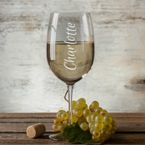 Vertical Name Wine Glass