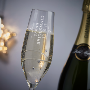 Ornate Bridesmaid Diamante Champagne Flute