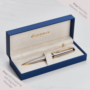 Waterman Expert Ballpoint Pen - Steel & Gold 