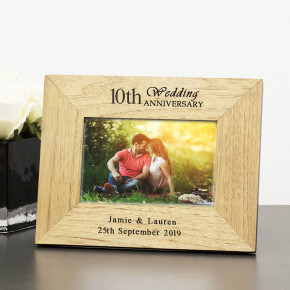 Wedding Anniversary Wood Frame 6x4
