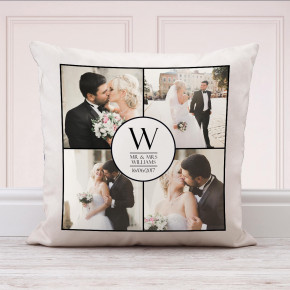 Wedding Collage Cushion (White) 18x18"