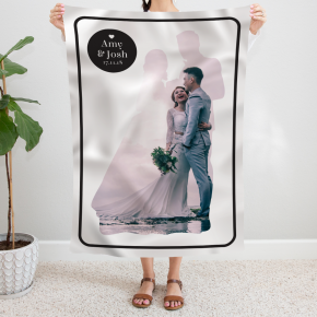 Wedding Couple Silhouette Photo Blanket