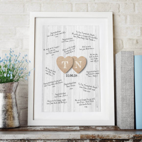 Wedding Heart Initials Wall Art