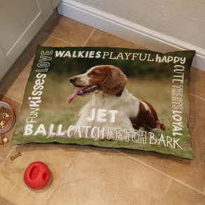 Word Border Dog Bed Cushion