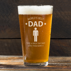 Worlds Best Dad Engraved Pint Glass