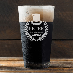 Wreath Groomsman Pint Glass