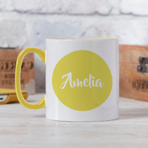 Name Circle Two Tone Mug Yellow