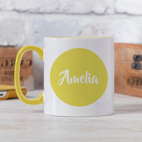 Name Circle Two Tone Mug Yellow