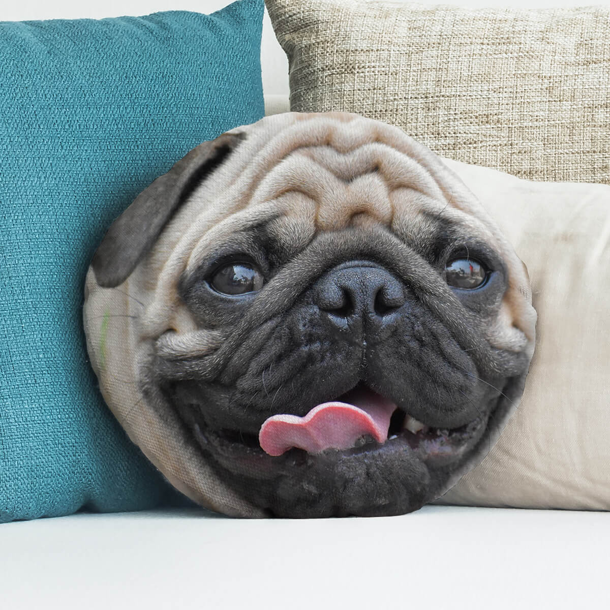 Dog Face Round Photo Cushion 18