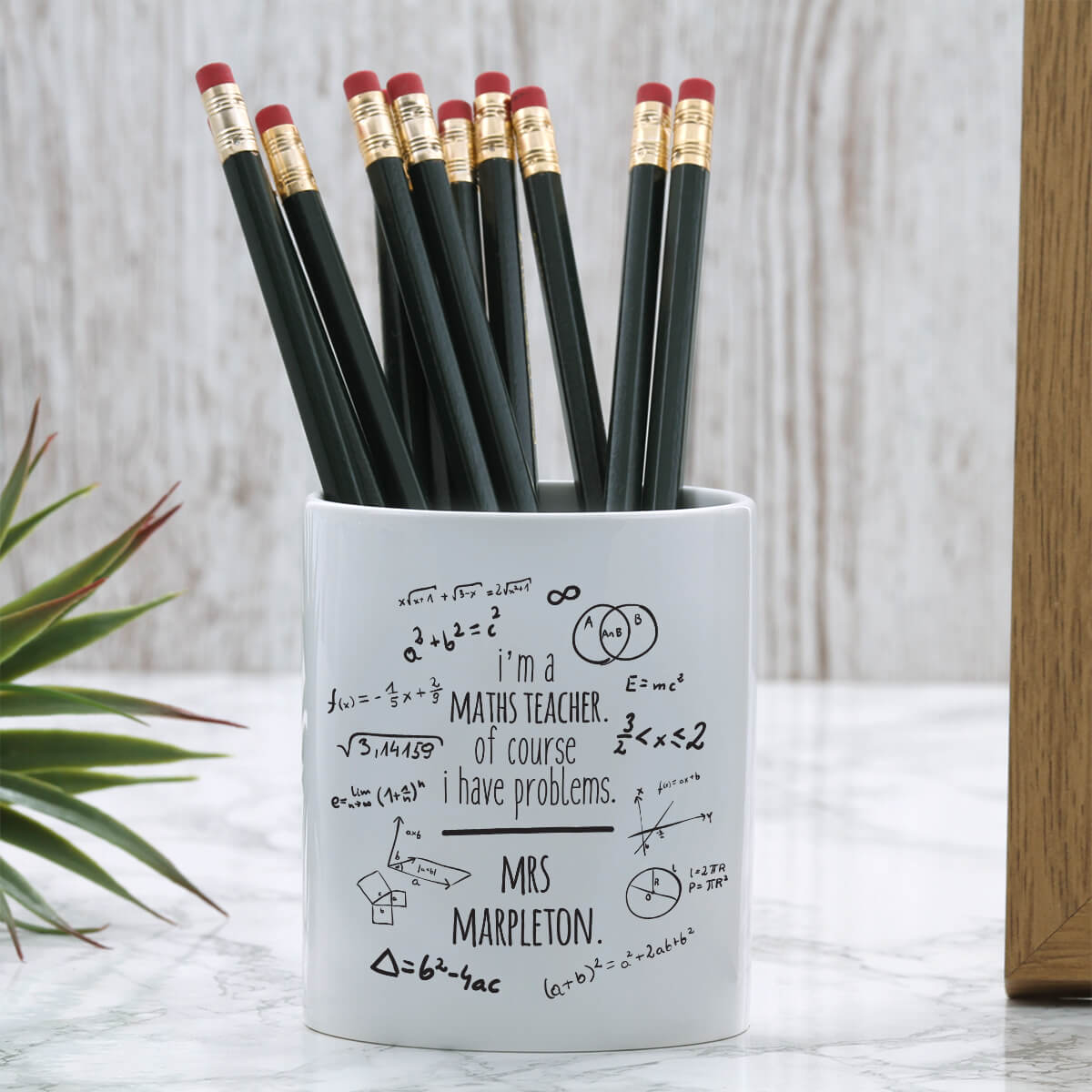 Personalised Math Teacher Problems Pen Pot - Boutique Gifts