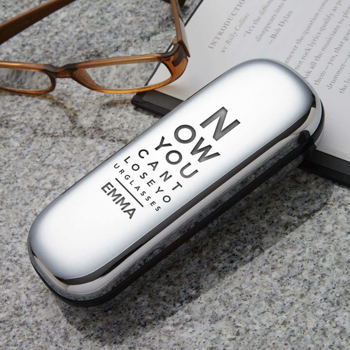 Personalised Chrome Glasses Case - Now You Can't Lose Your Glasses Case