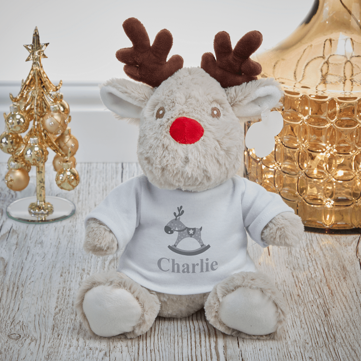 Personalised Reindeer Plush Toy - Rocking Reindeer - Boutique Gifts